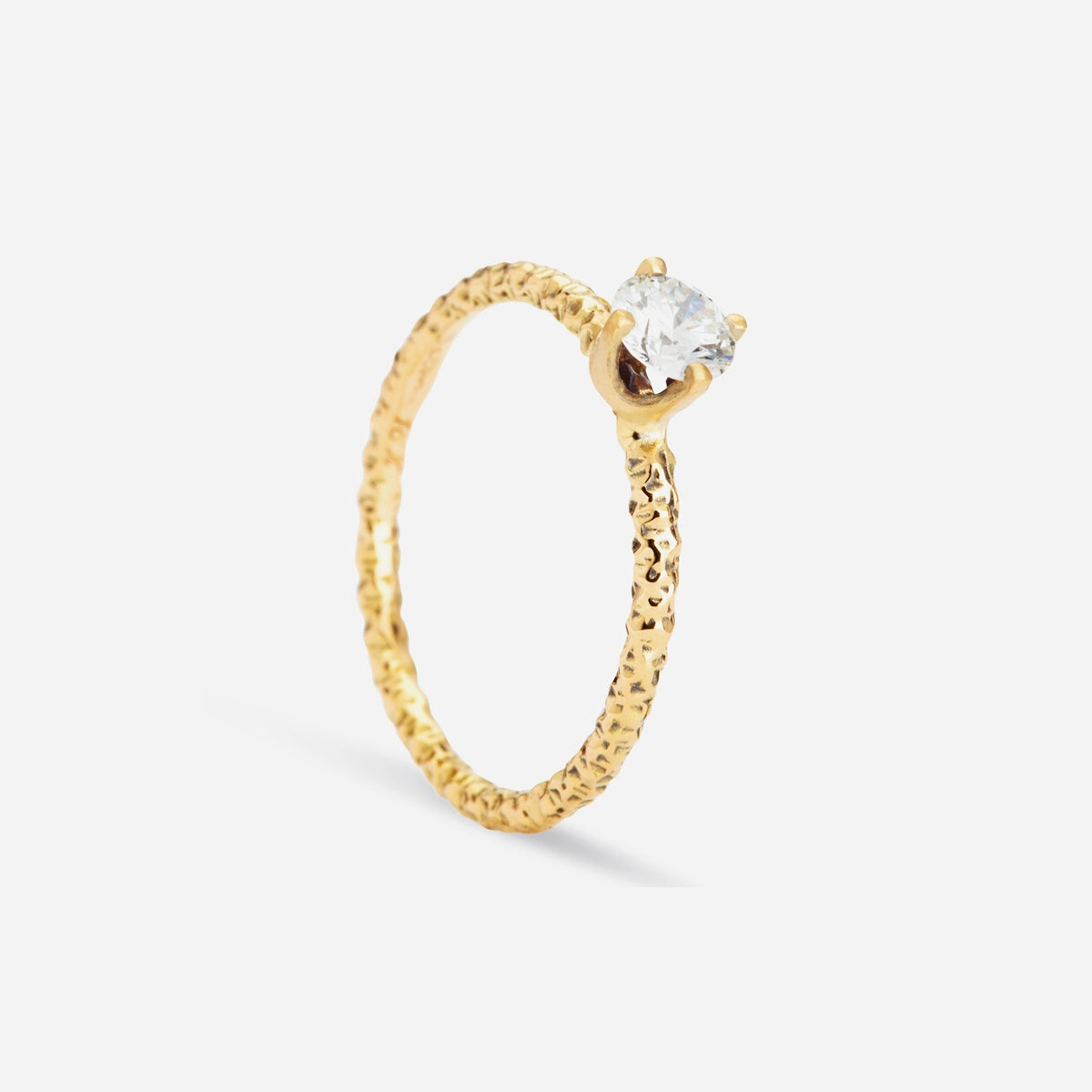 4.5mm White Diamond Homespun Solitaire Ring | R9005W