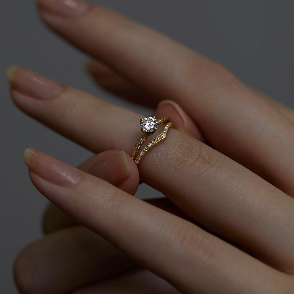 4.5mm White Diamond Homespun Solitaire Ring | R9005W