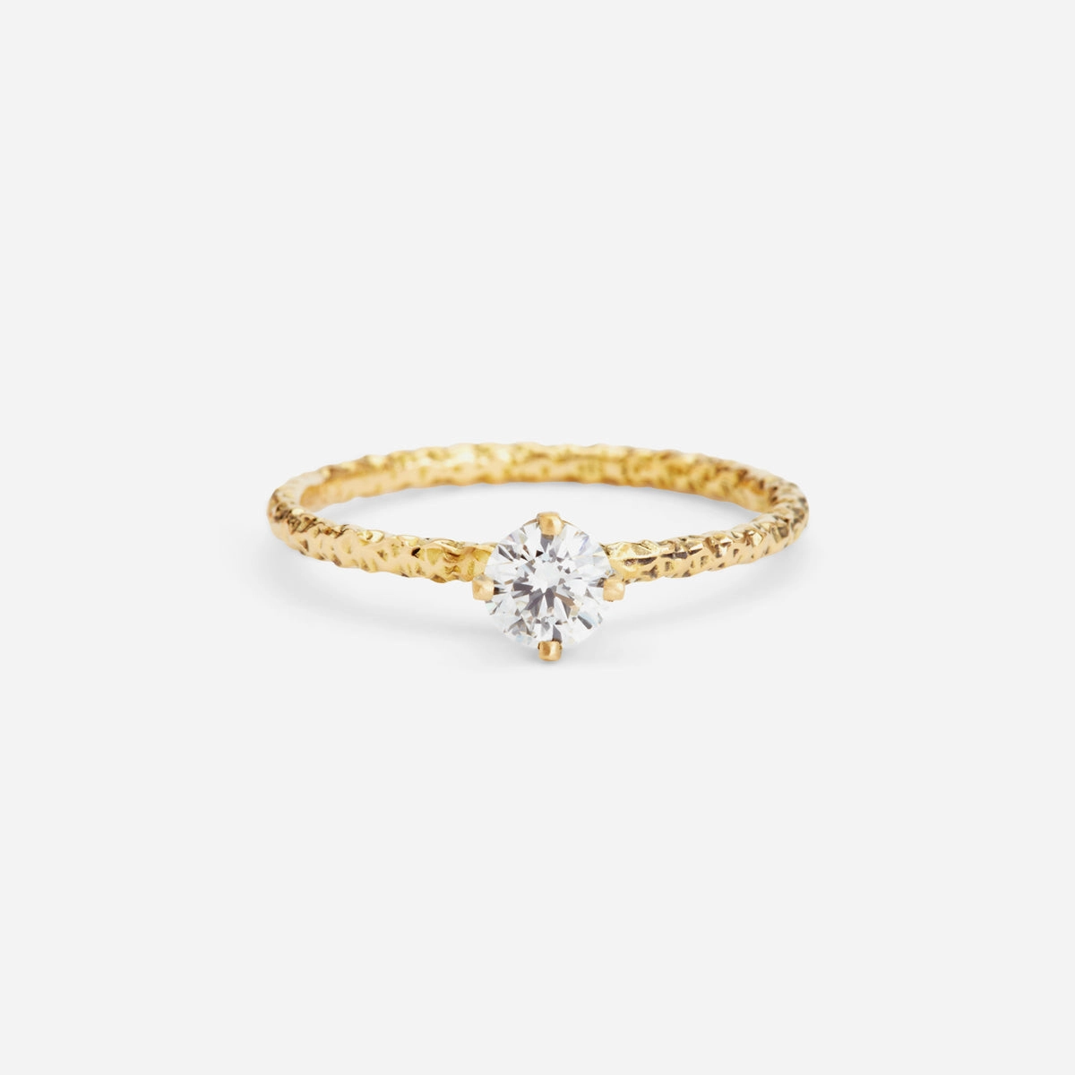 4.5mm White Diamond Homespun Solitaire Ring | R9005W