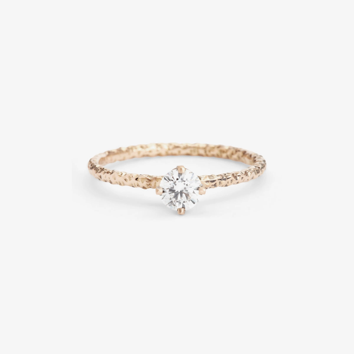 4.5mm White Diamond Homespun Solitaire Ring | R9005W