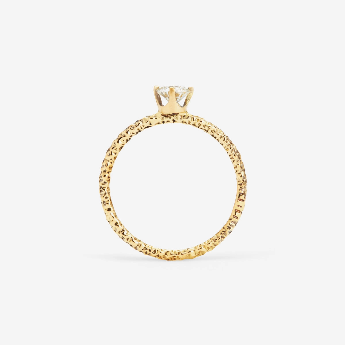 4.5mm White Diamond Homespun Solitaire Ring | R9005W