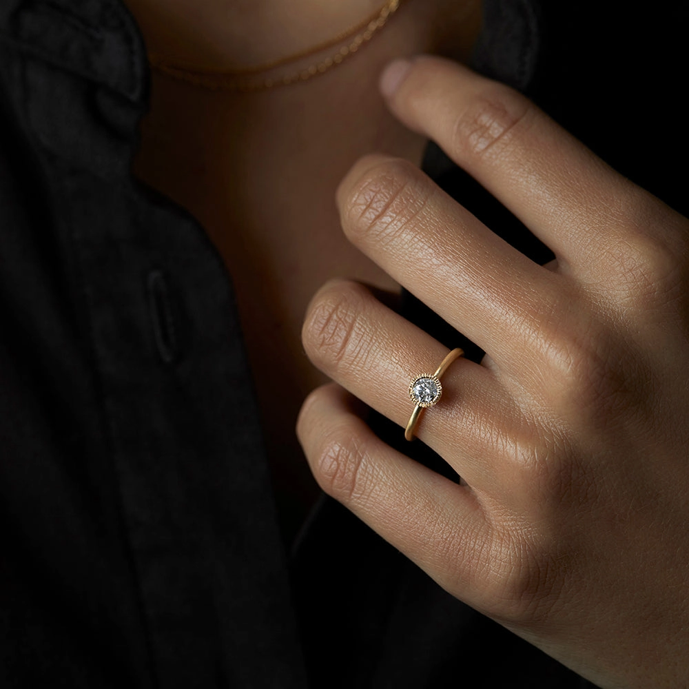 4.5mm White Diamond Round Brilliant Solitaire Ring | R11305W