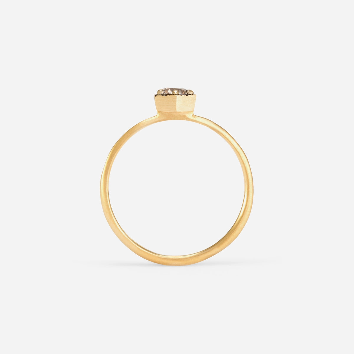 4mm Brown Diamond Hexagon Ring | R2204BR
