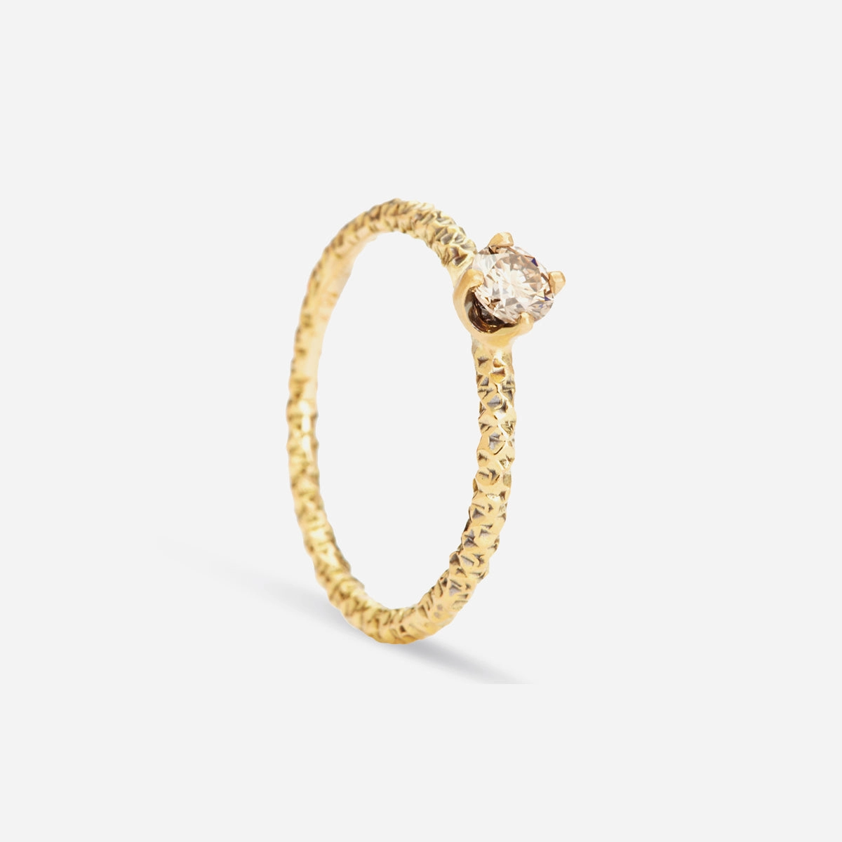 4mm Brown Diamond Homespun Solitaire Ring | R9004BR