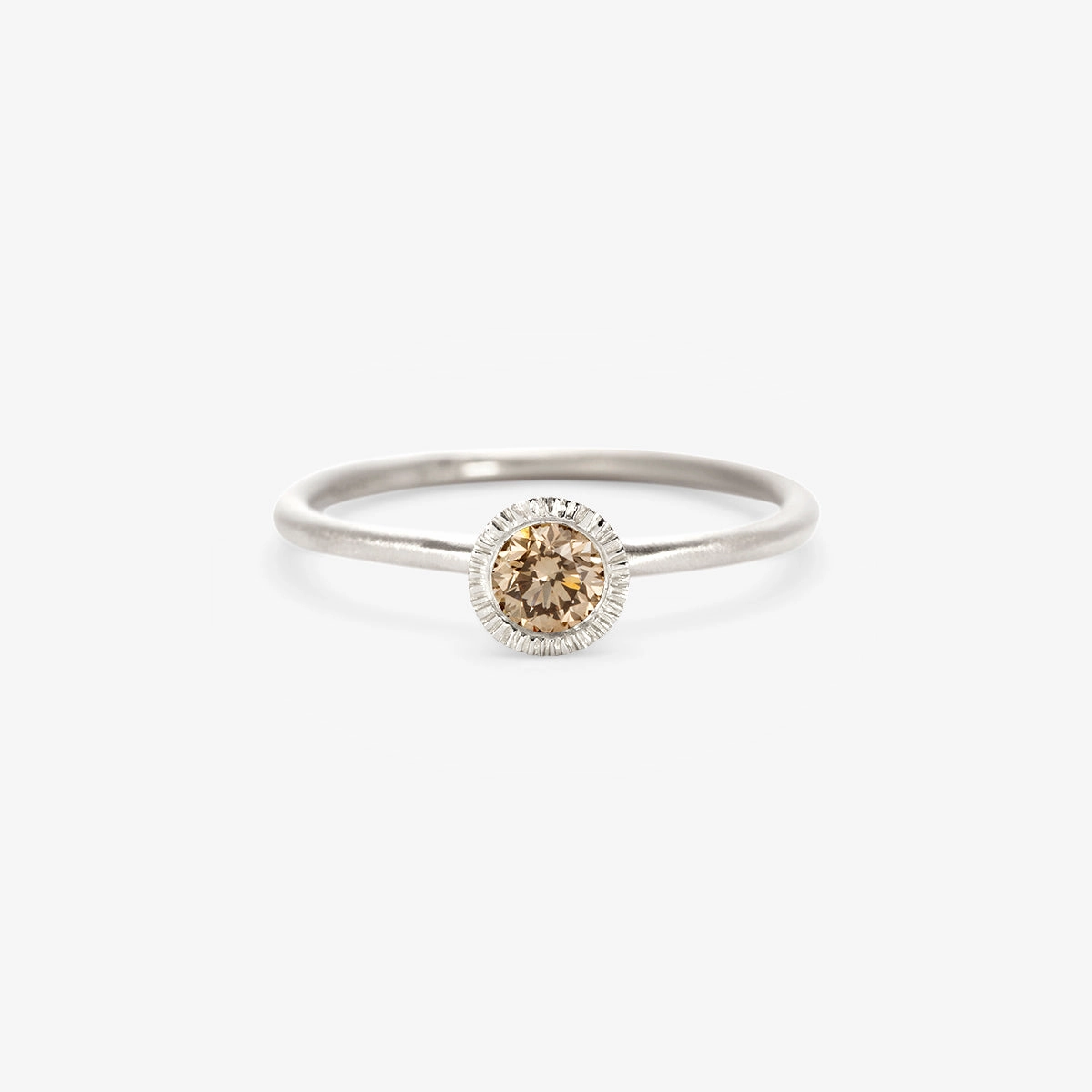 4mm Brown Diamond Round Brilliant Solitaire Ring | R11304BR