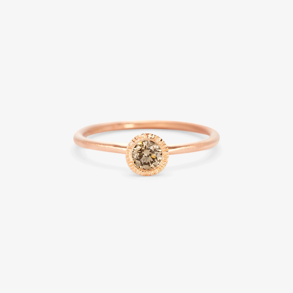 4mm Brown Diamond Round Brilliant Solitaire Ring | R11304BR
