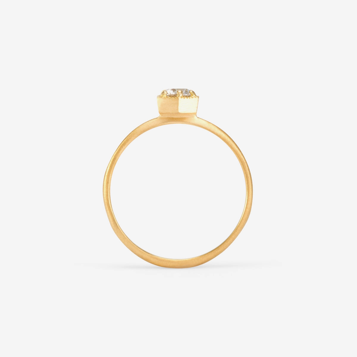 4mm White Diamond Hexagon Ring | R2204W