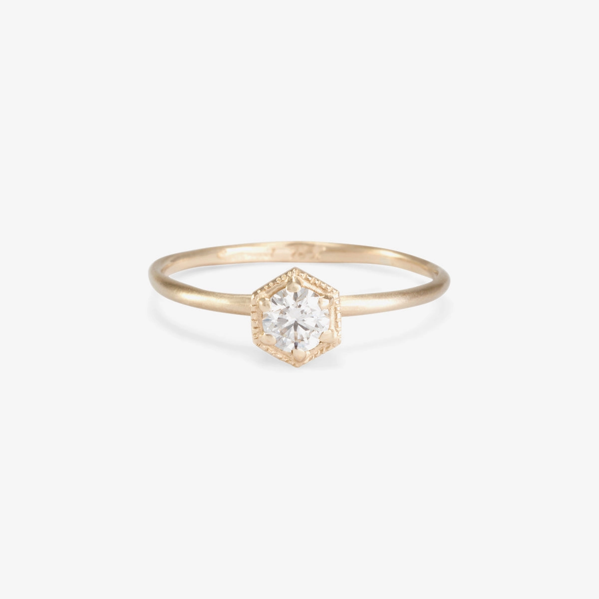 4mm White Diamond Hexagon Ring | R2204W