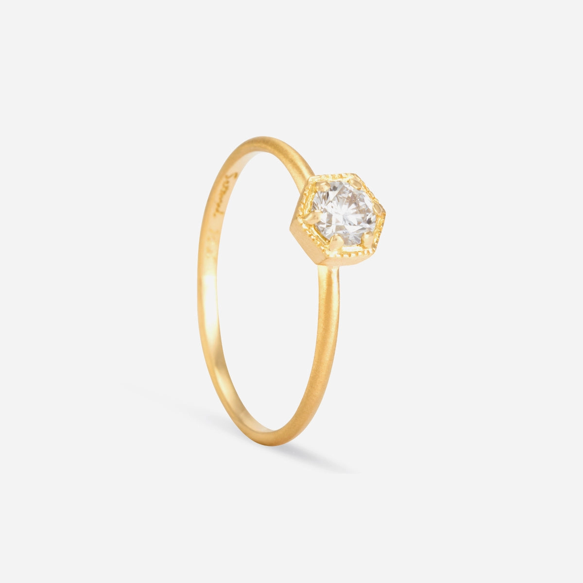 4mm White Diamond Hexagon Ring | R2204W