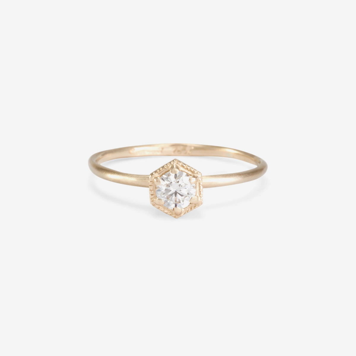 4mm White Diamond Hexagon Ring | R2204W