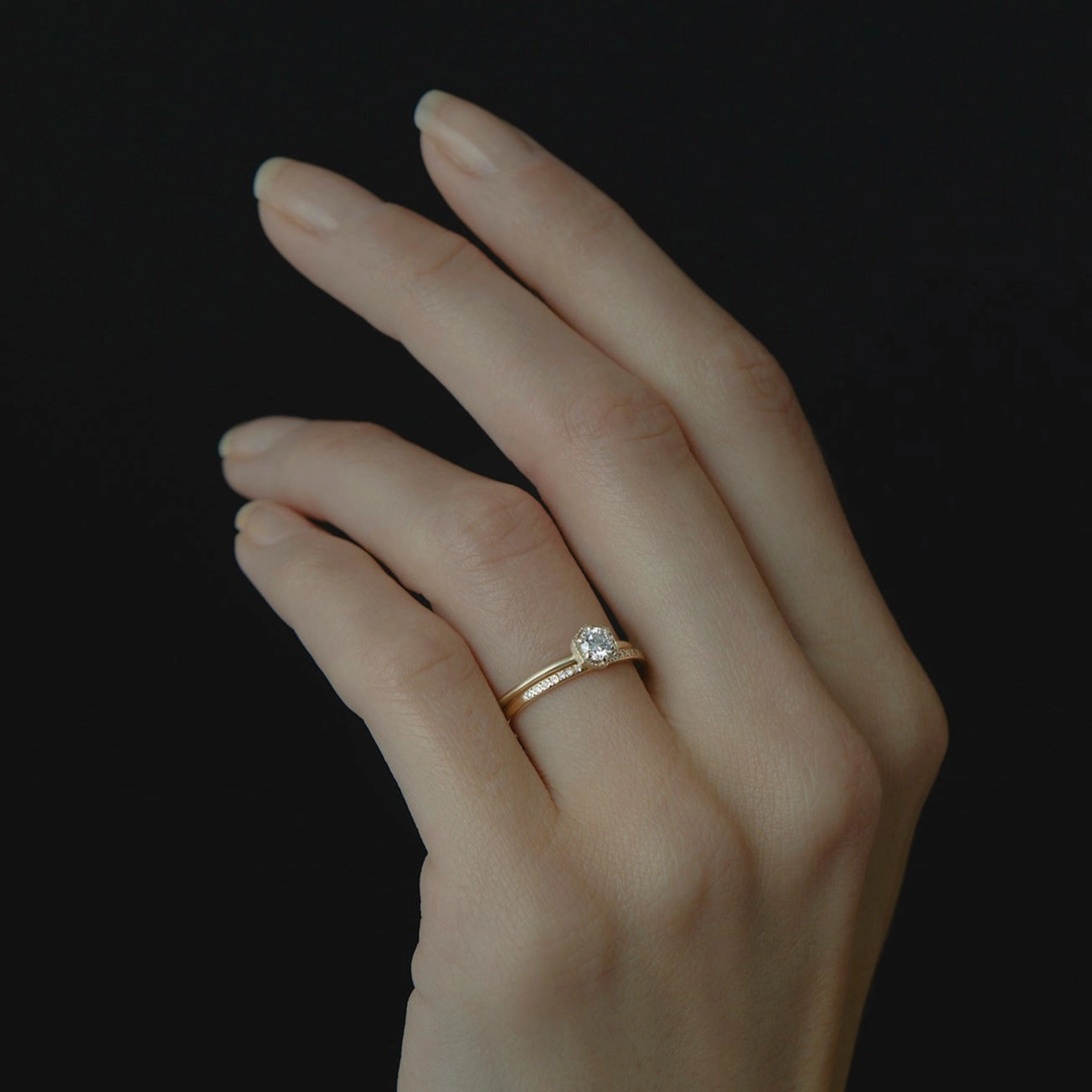 4mm White Diamond Hexagon Ring | R2204W
