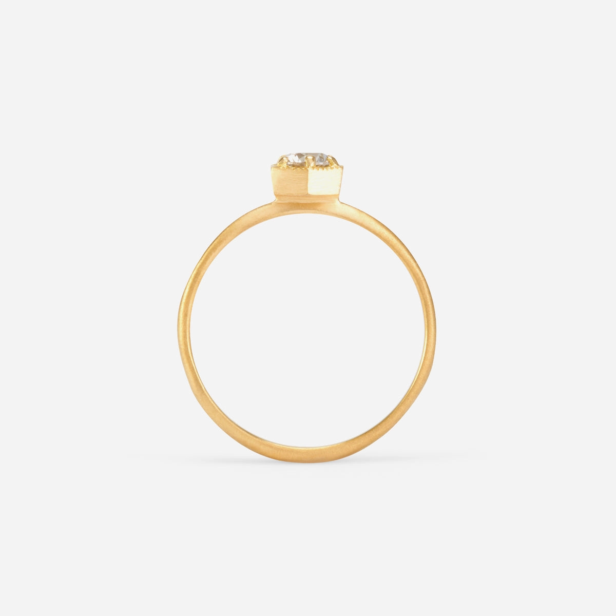 4mm White Diamond Hexagon Ring | R2204W