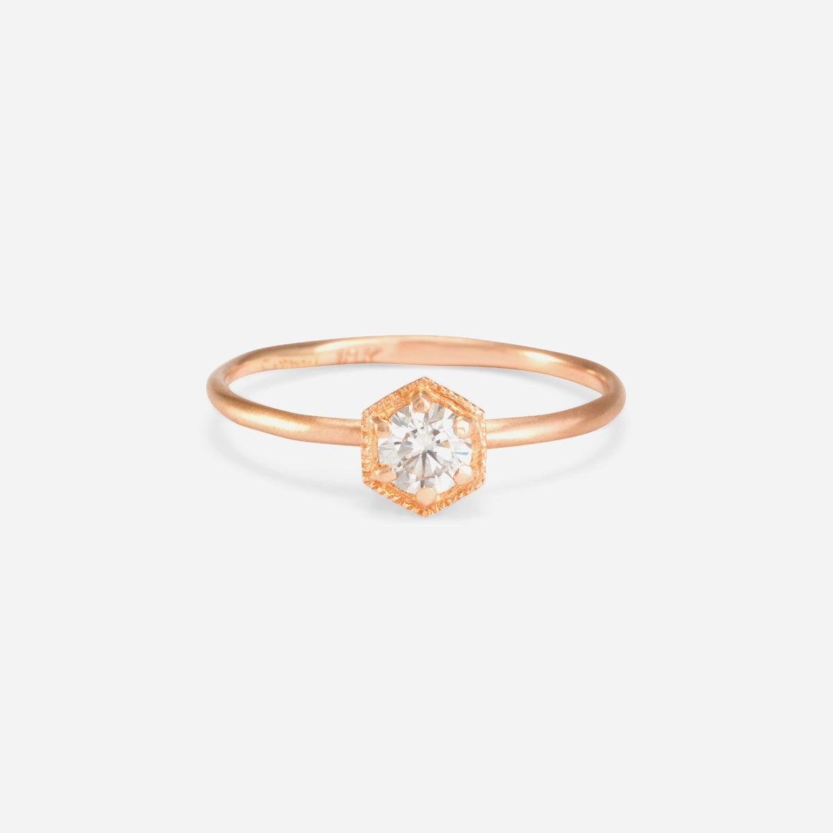 4mm White Diamond Hexagon Ring | R2204W