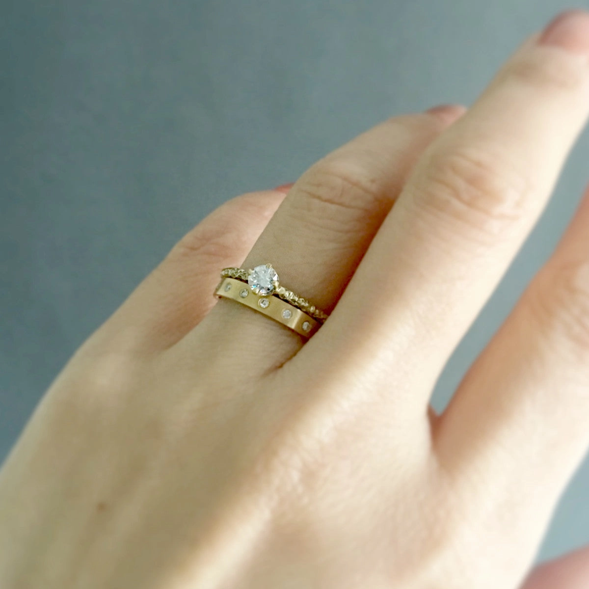 4mm White Diamond Homespun Solitaire Ring | R9004W