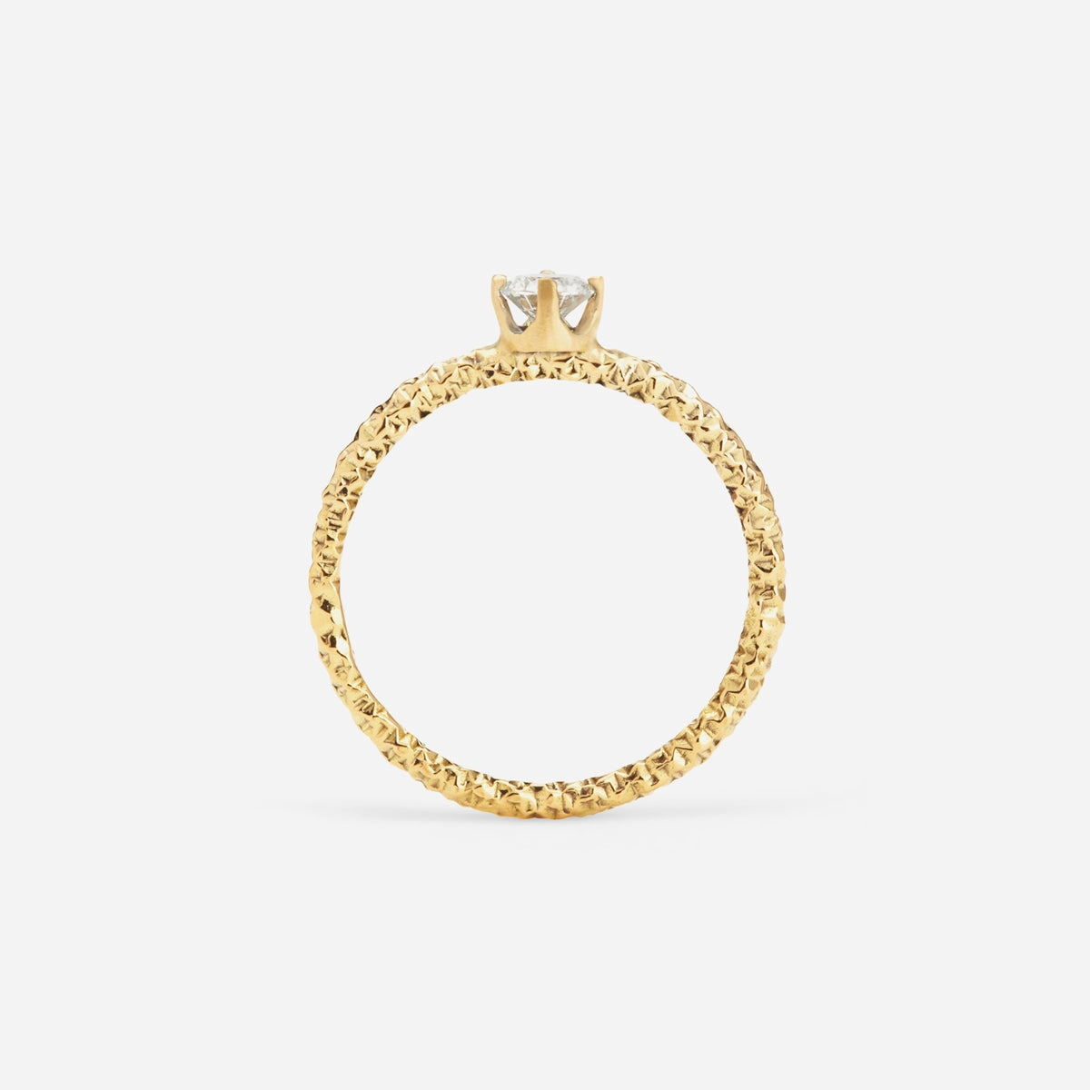 4mm White Diamond Homespun Solitaire Ring | R9004W