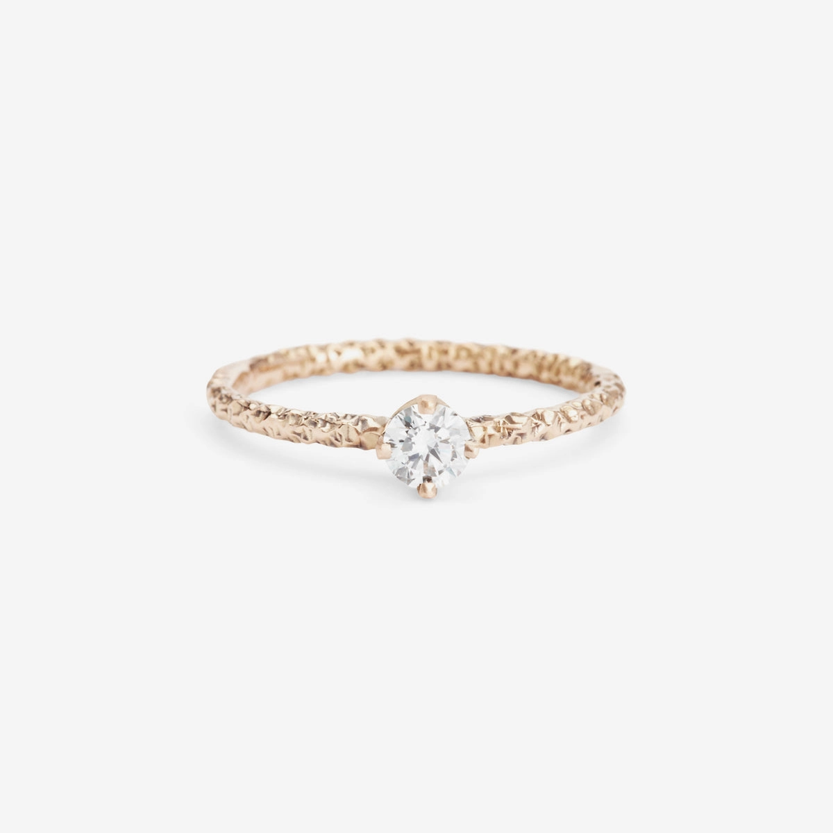 4mm White Diamond Homespun Solitaire Ring | R9004W