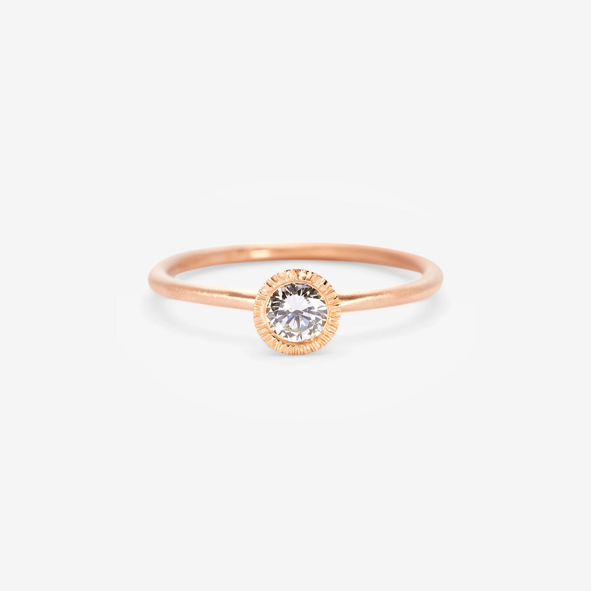 4mm White Diamond Round Brilliant Solitaire Ring | R11304W