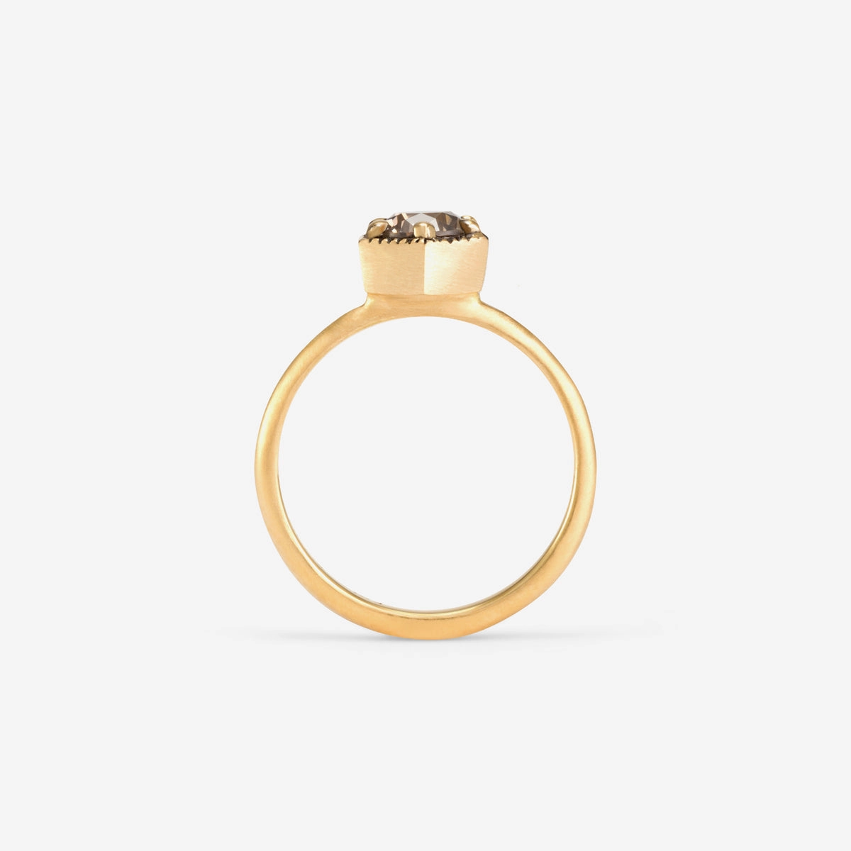 5.6mm Brown Diamond Hexagon Ring | R2207BR
