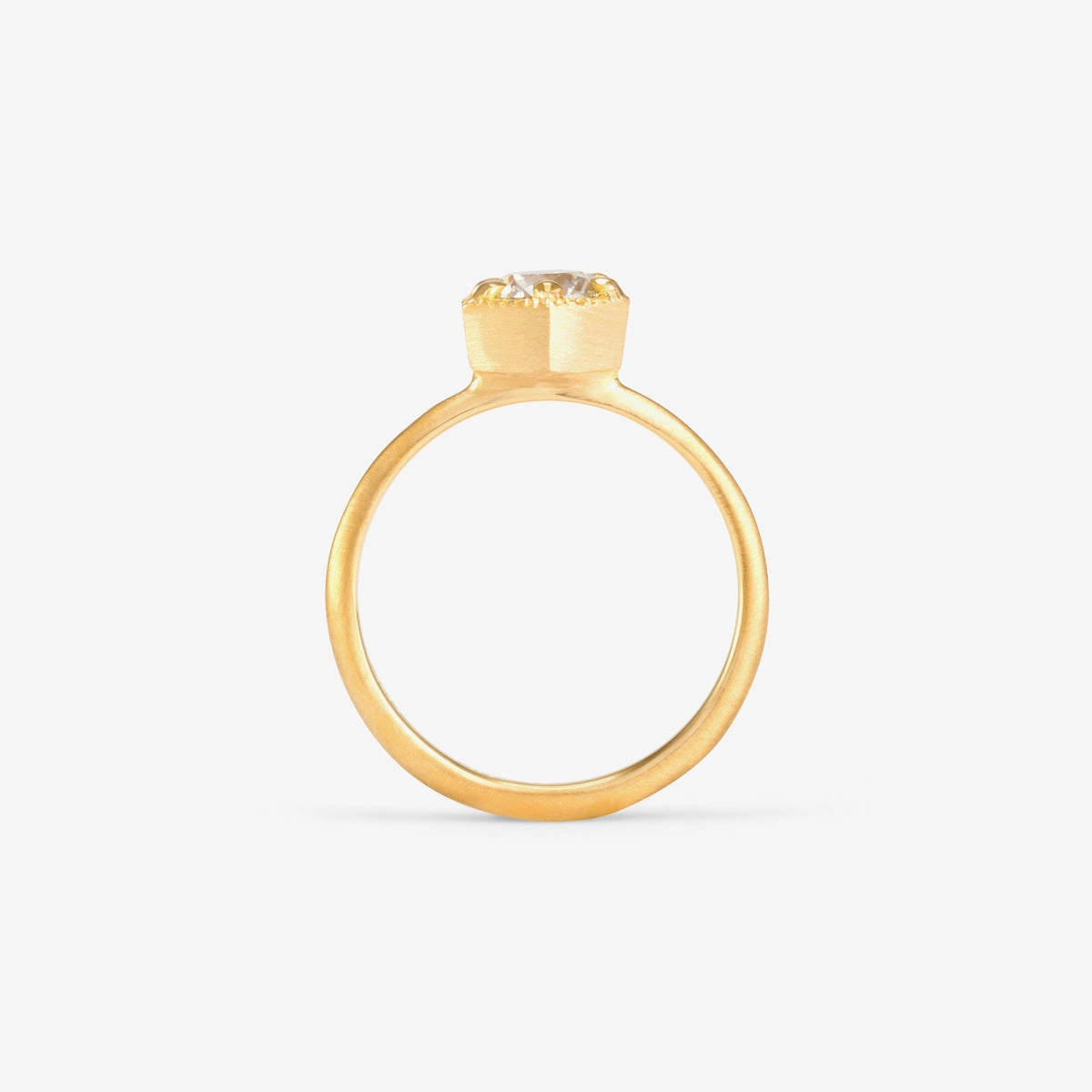 5.6mm White Diamond Hexagon Ring | R2207W