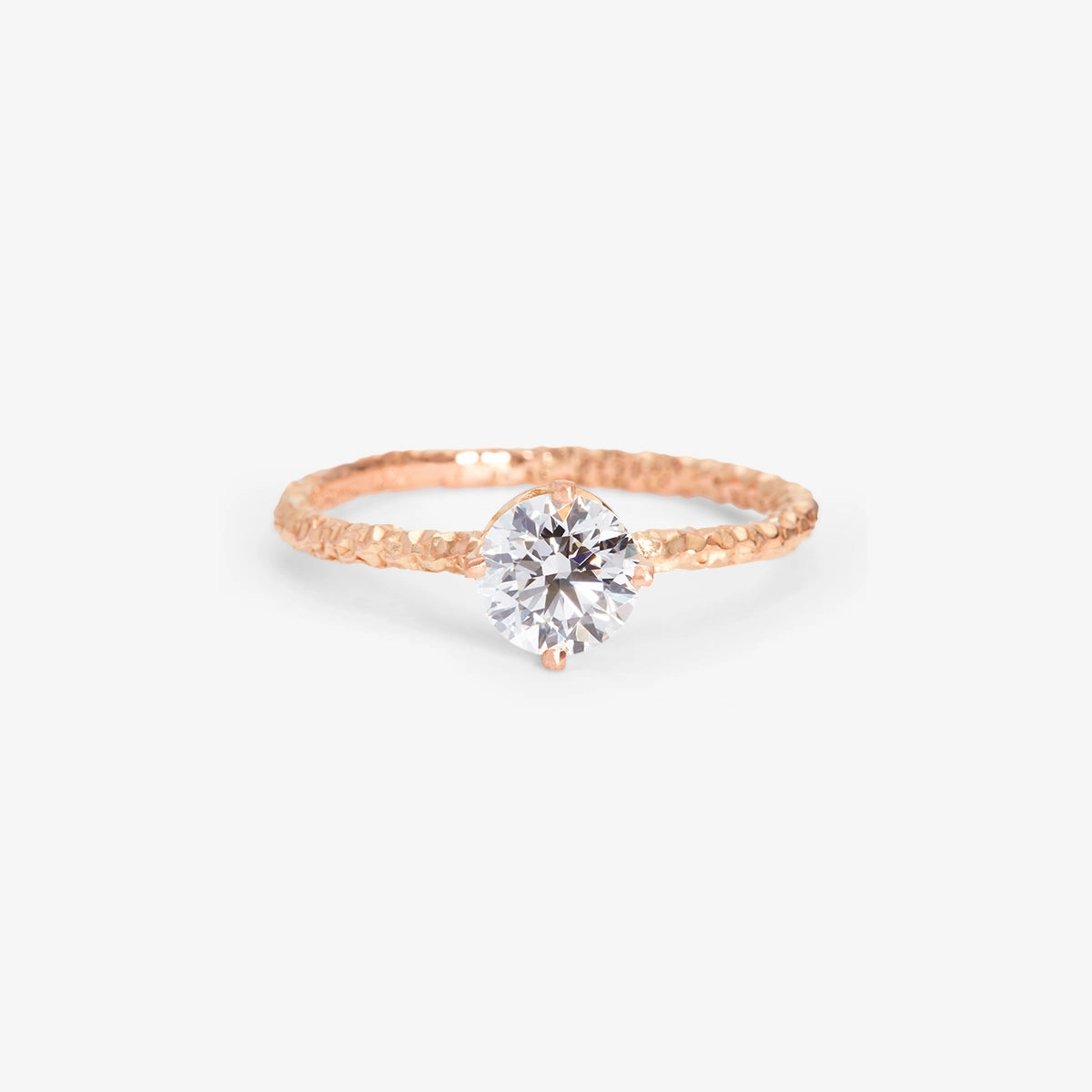 5.6mm White Diamond Homespun Solitaire Ring | R9007W
