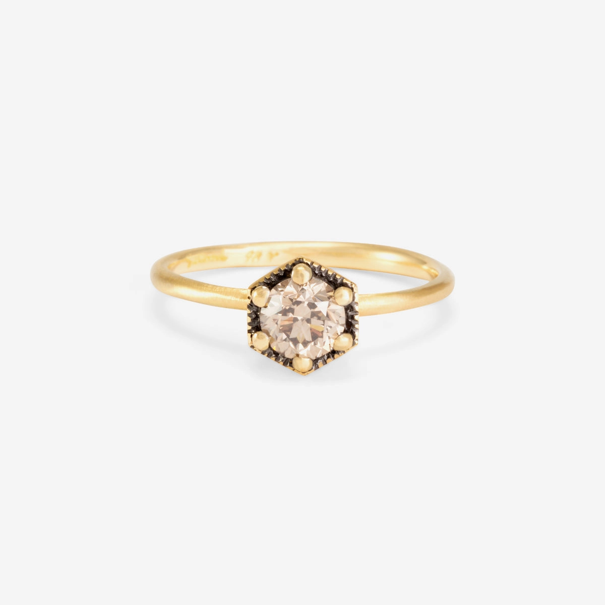 5mm Brown Diamond Hexagon Ring | R2206BR