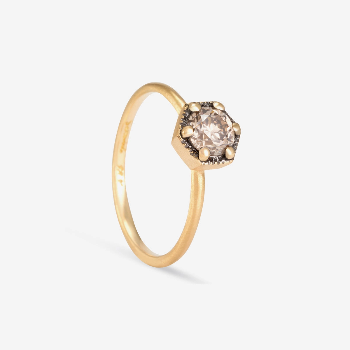 5mm Brown Diamond Hexagon Ring | R2206BR