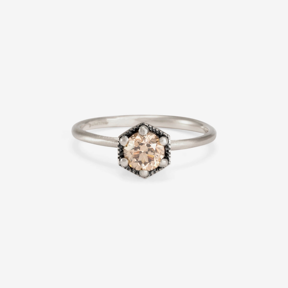 5mm Brown Diamond Hexagon Ring | R2206BR
