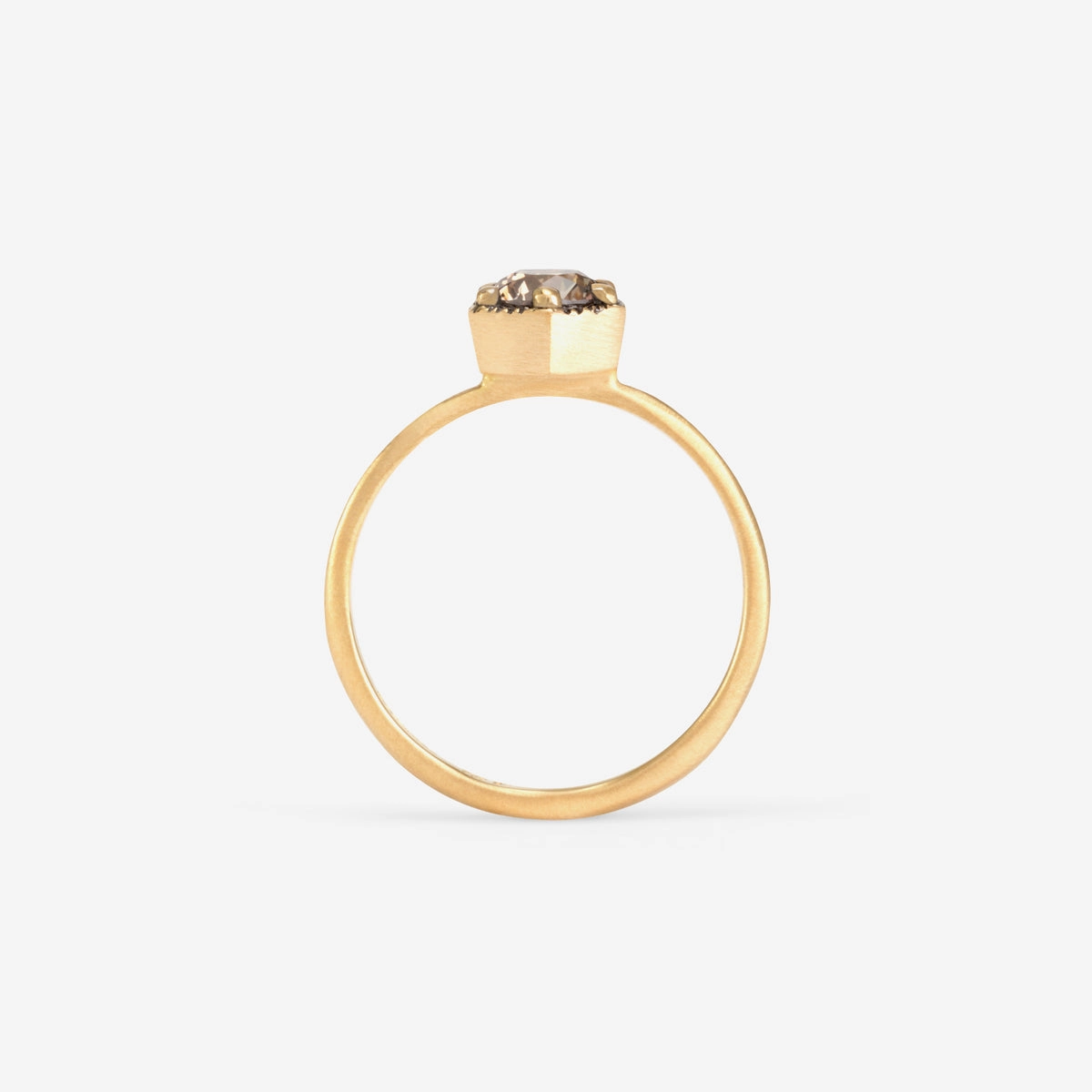 5mm Brown Diamond Hexagon Ring | R2206BR