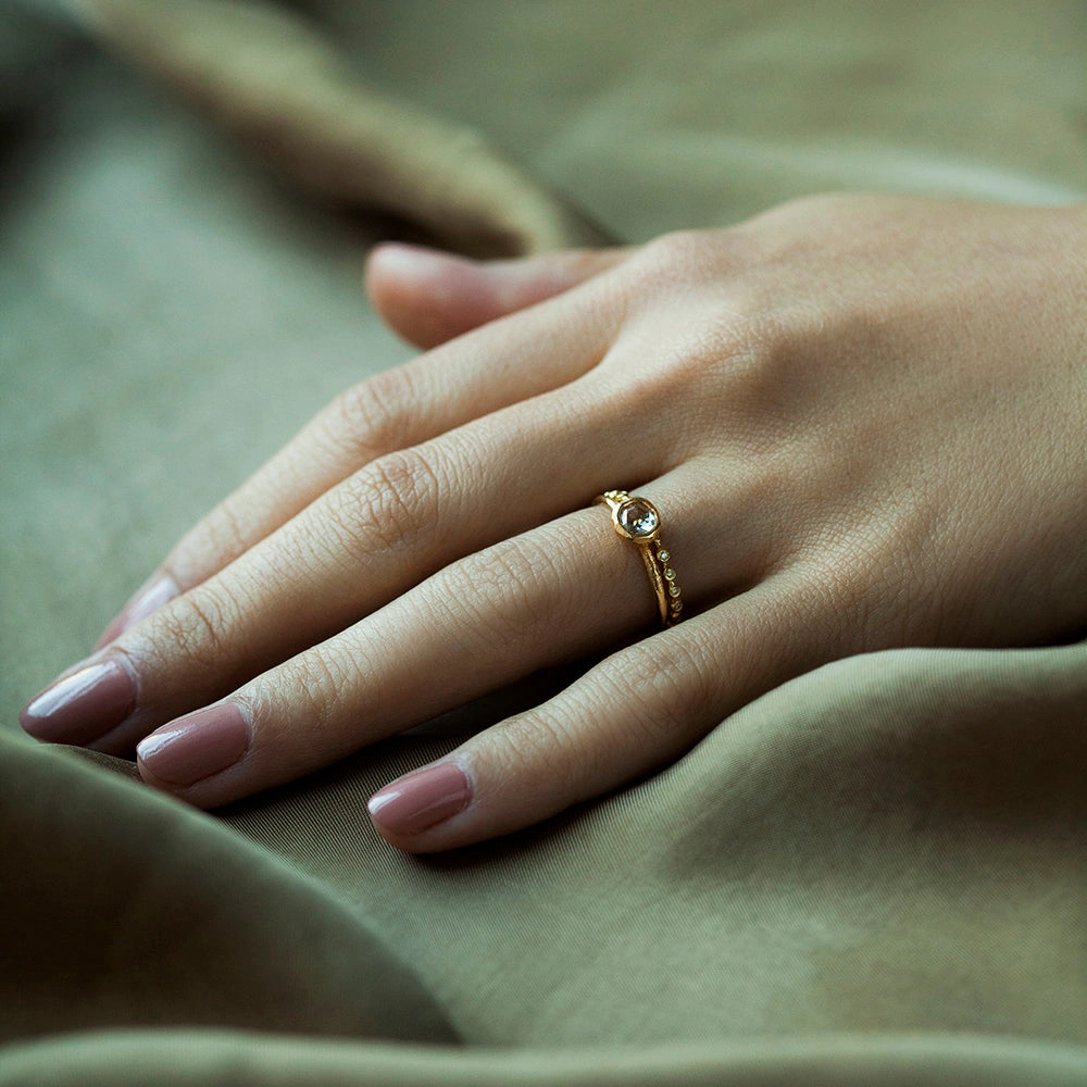 5mm Rose Cut Solitaire Ring | R1002W