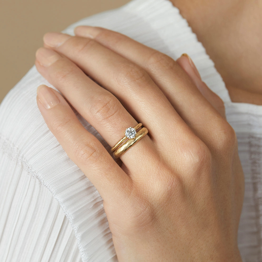 5mm White Diamond Blooming Ring | R19006W