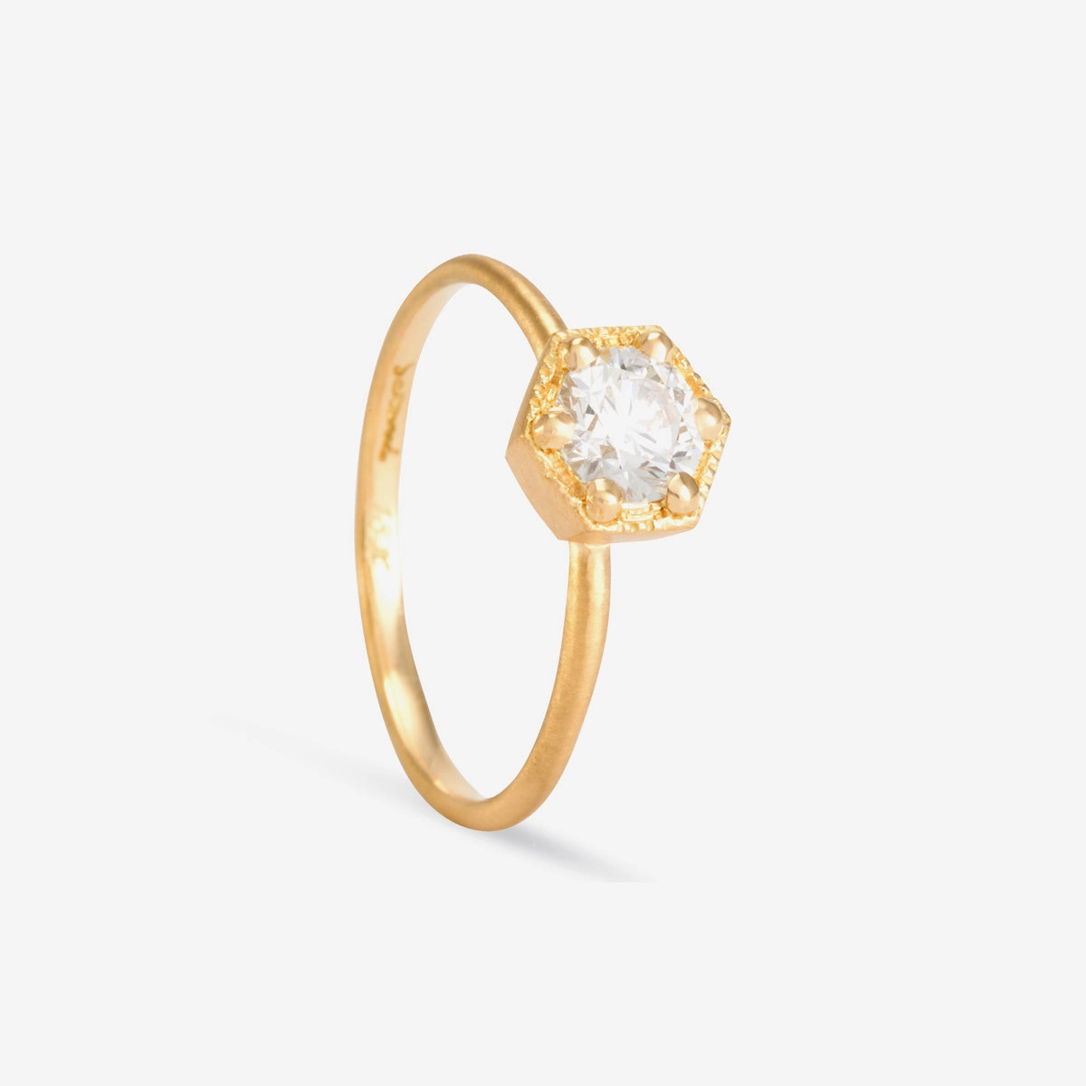5mm White Diamond Hexagon Ring | R2206W