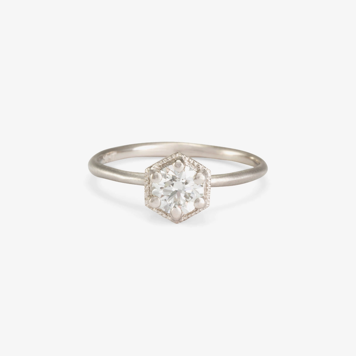 5mm White Diamond Hexagon Ring | R2206W