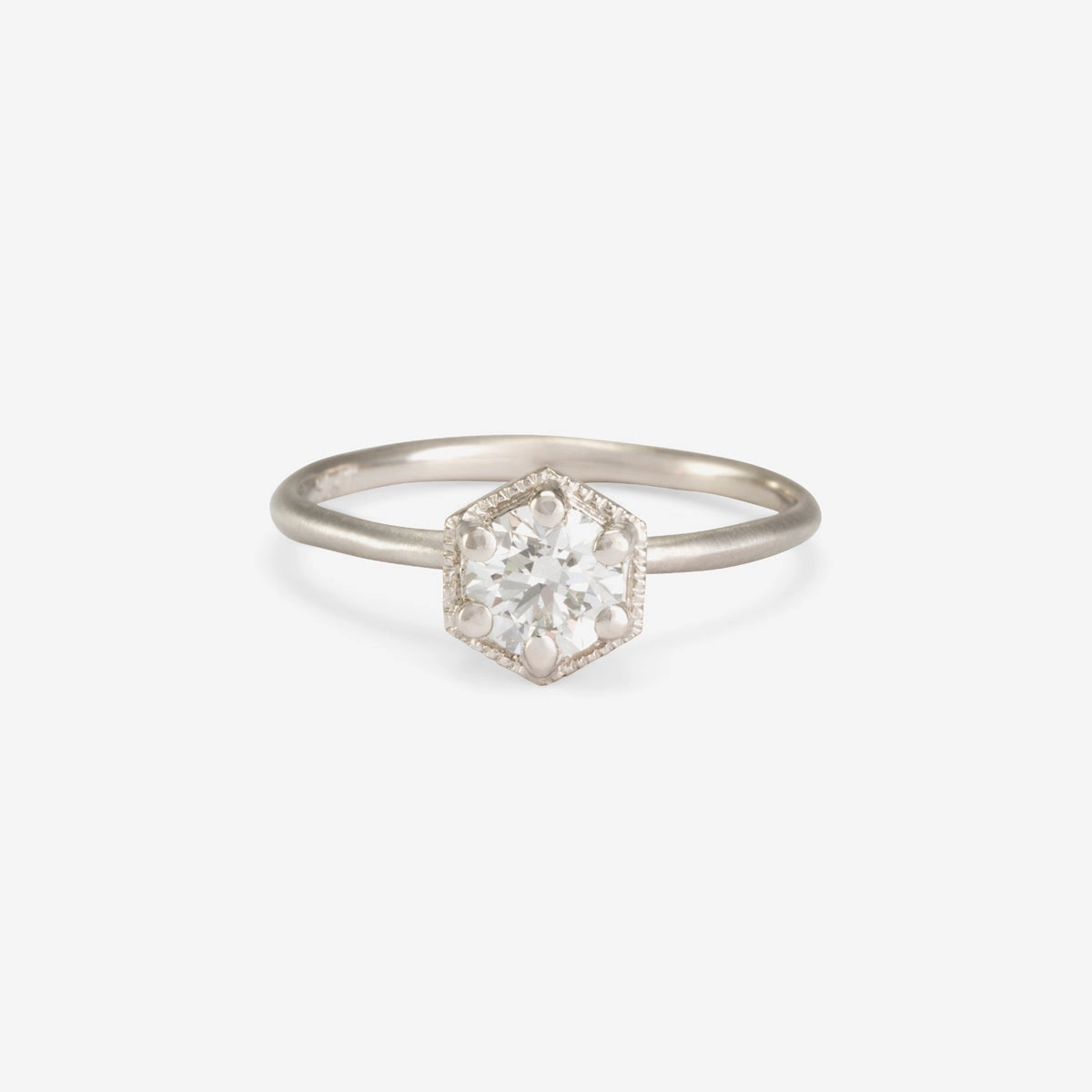 5mm White Diamond Hexagon Ring | R2206W