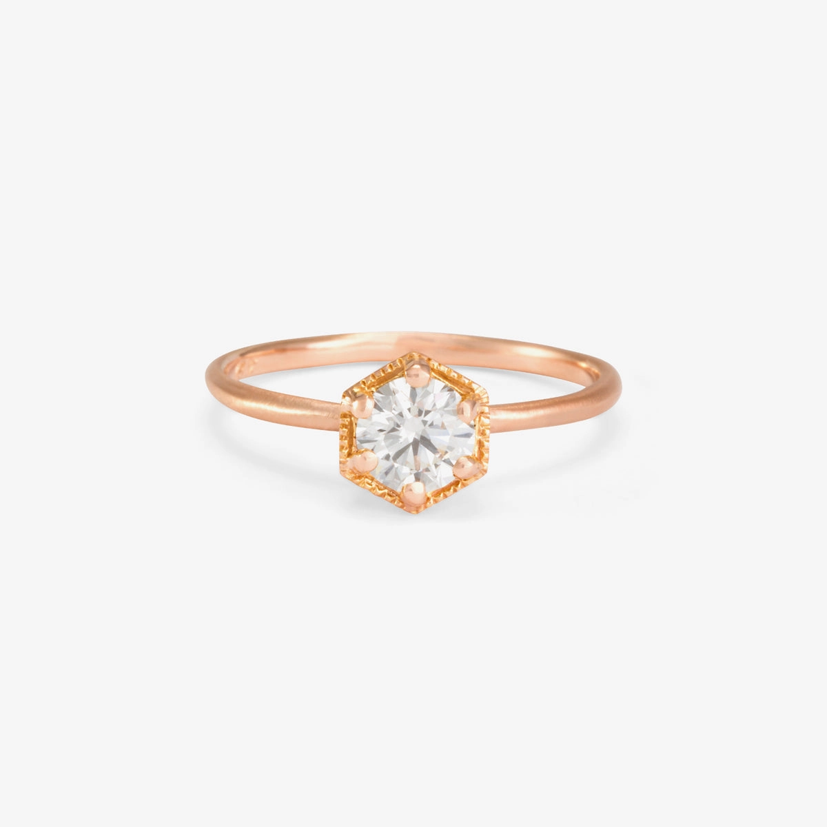 5mm White Diamond Hexagon Ring | R2206W