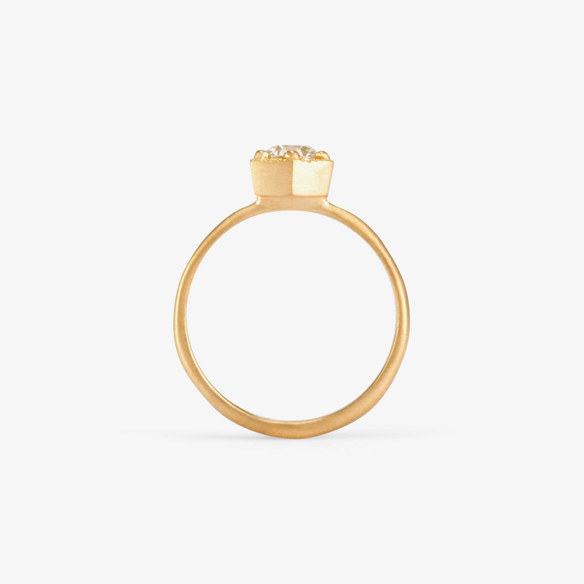 5mm White Diamond Hexagon Ring | R2206W