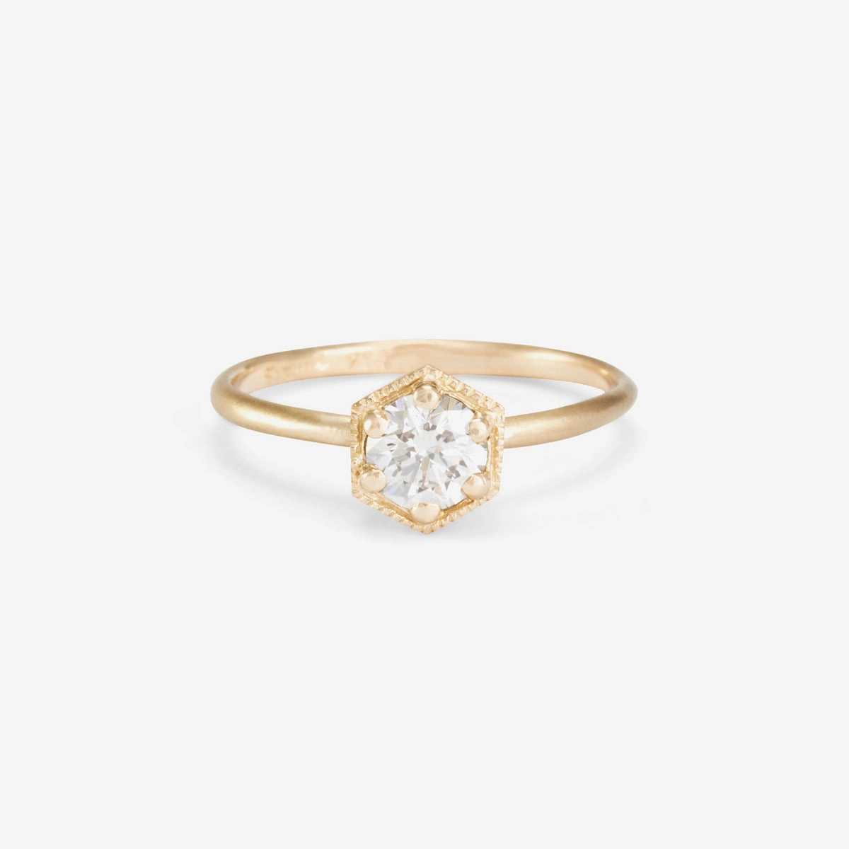 5mm White Diamond Hexagon Ring | R2206W