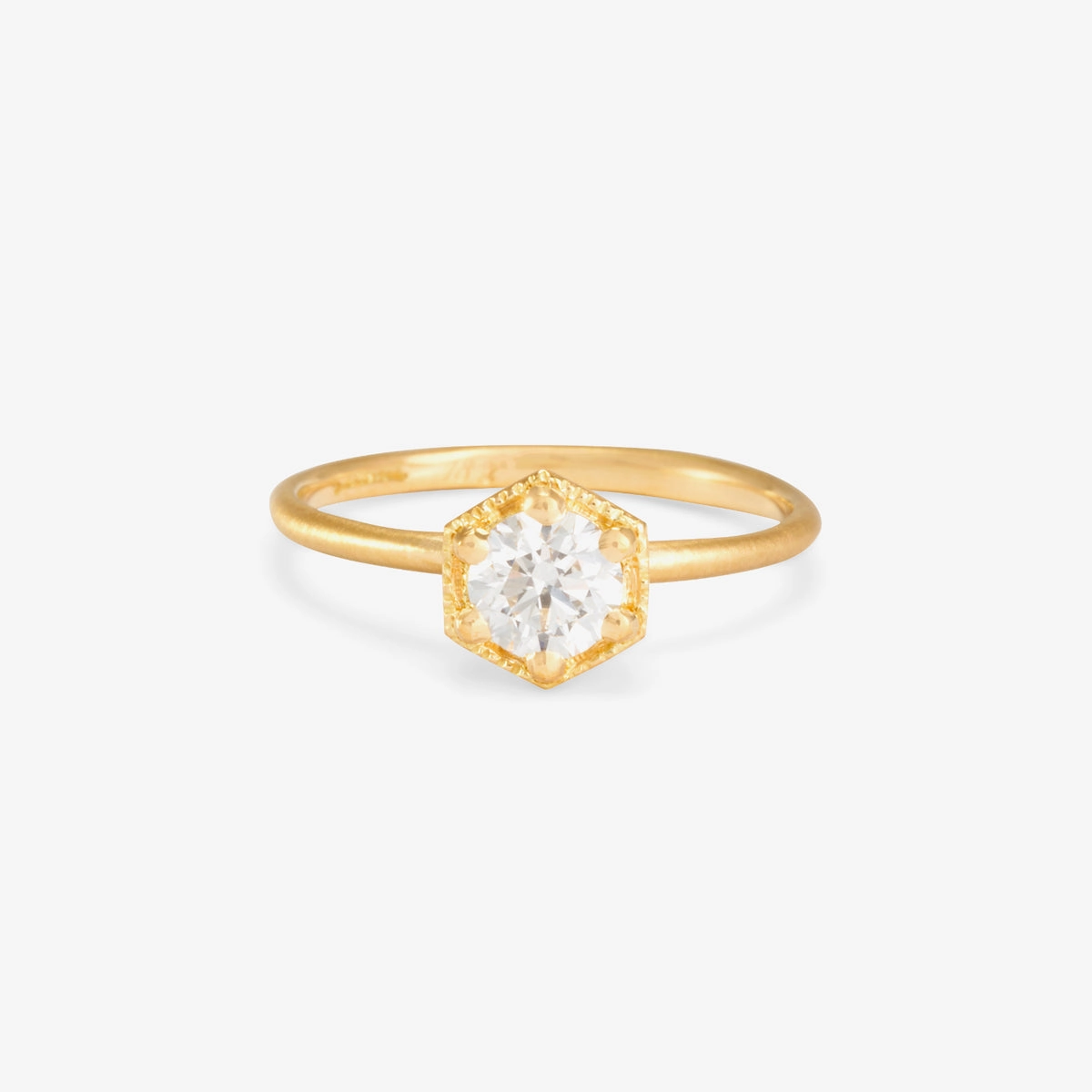 5mm White Diamond Hexagon Ring | R2206W
