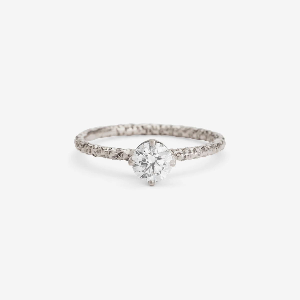 5mm White Diamond Homespun Solitaire Ring | R9006W