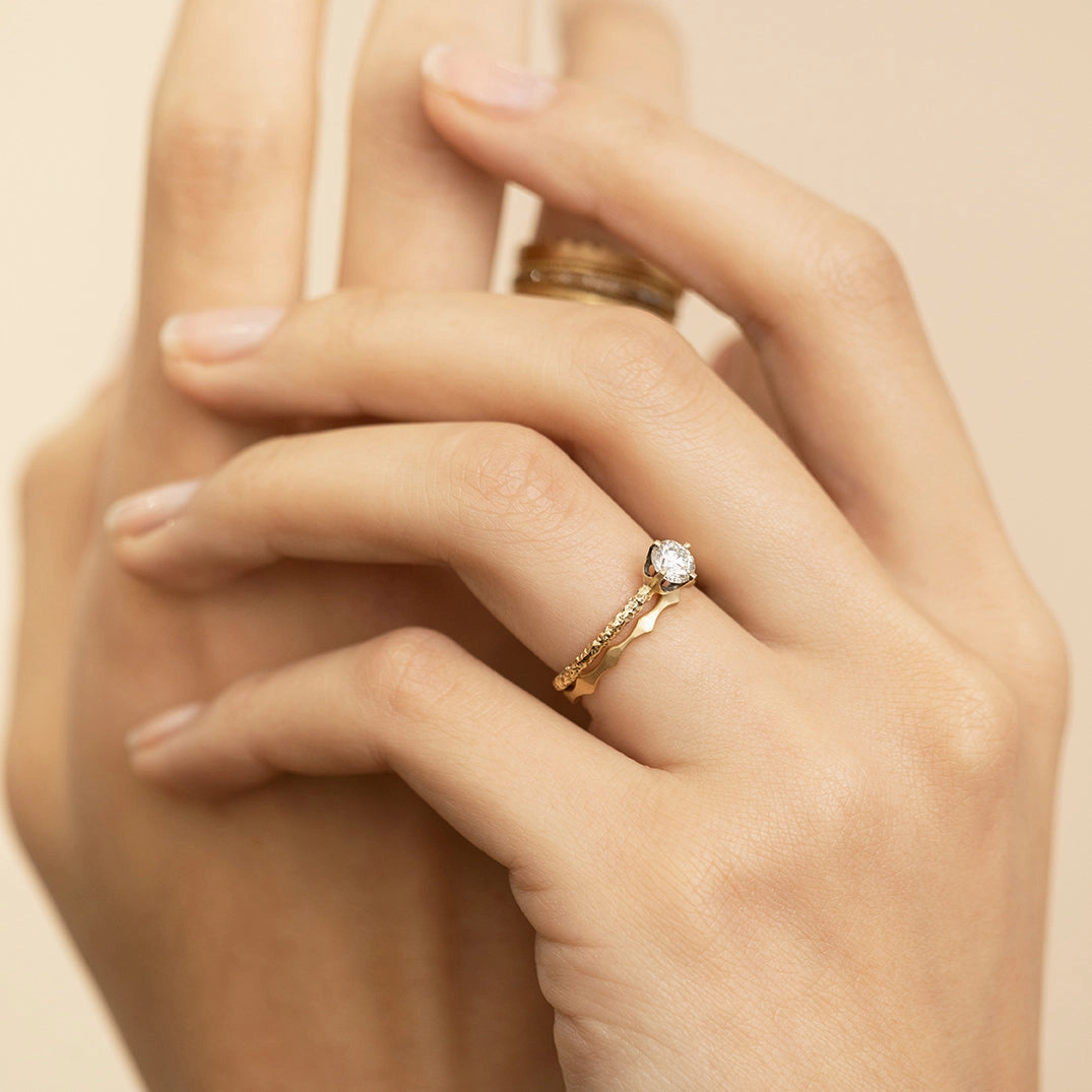 5mm White Diamond Homespun Solitaire Ring | R9006W
