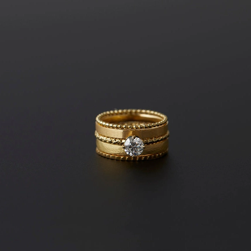 5mm White Diamond Homespun Solitaire Ring | R9006W