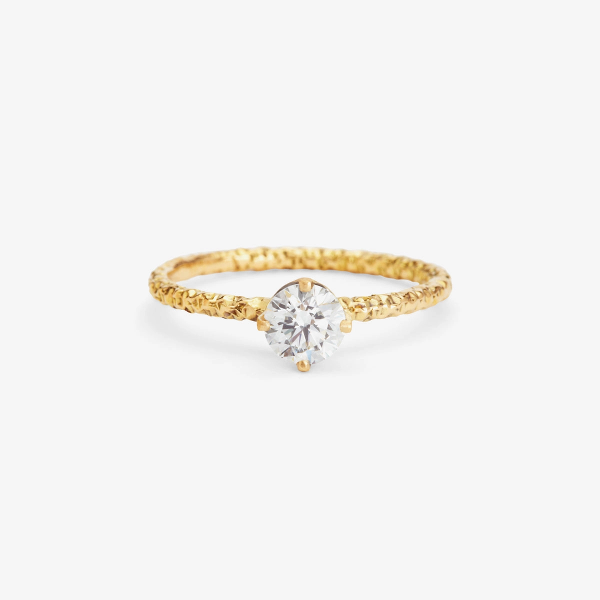 5mm White Diamond Homespun Solitaire Ring | R9006W