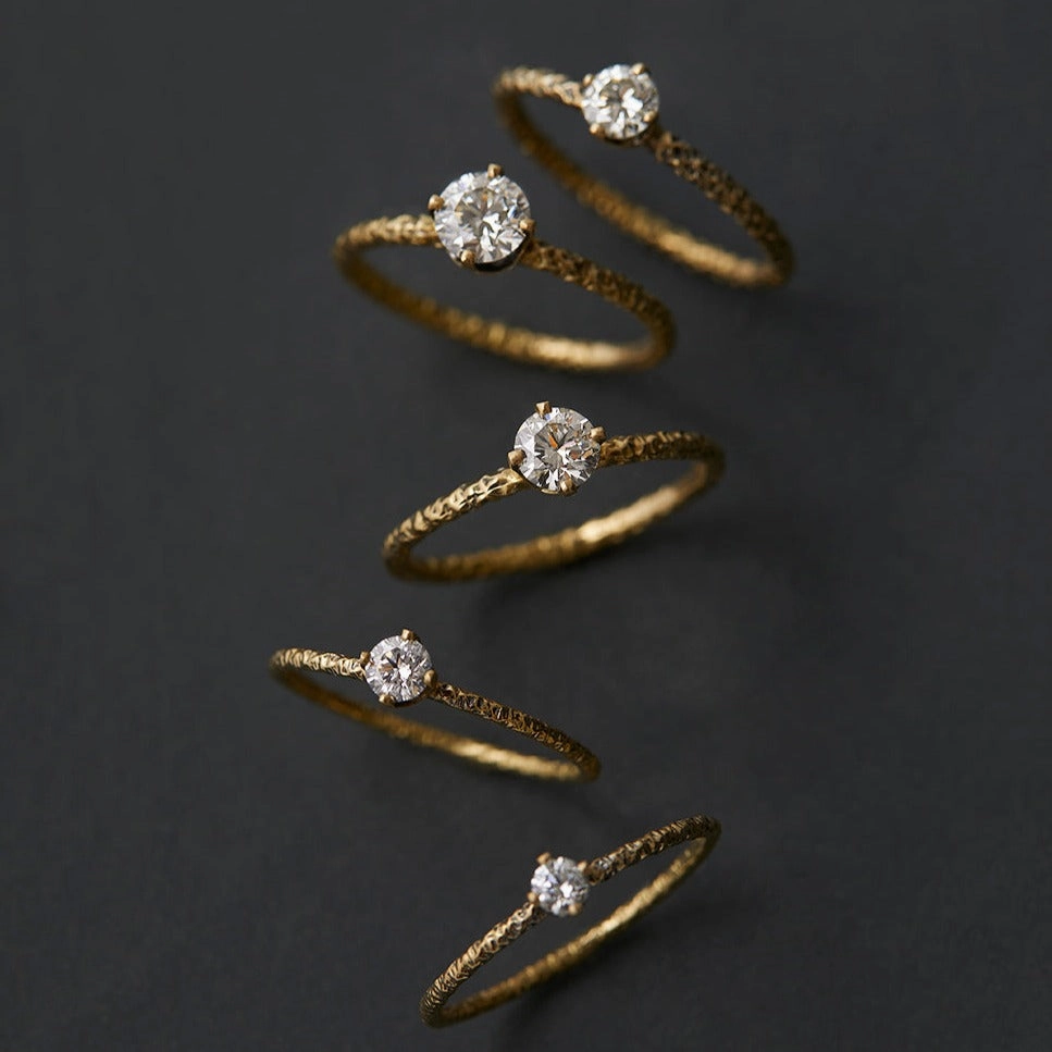 5mm White Diamond Homespun Solitaire Ring | R9006W