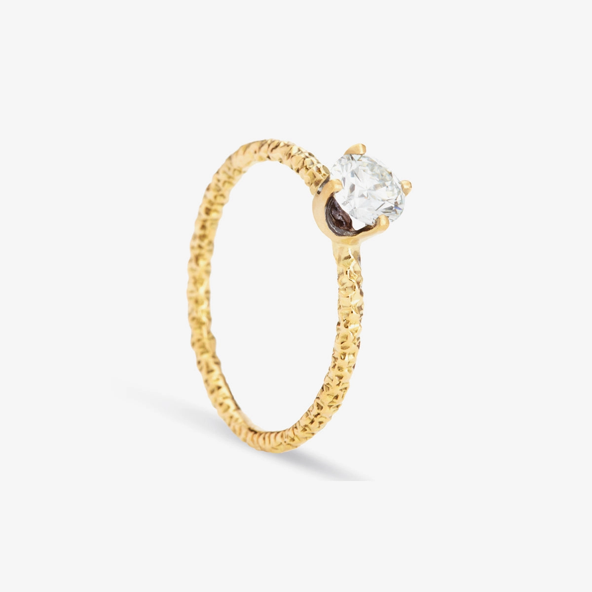 5mm White Diamond Homespun Solitaire Ring | R9006W