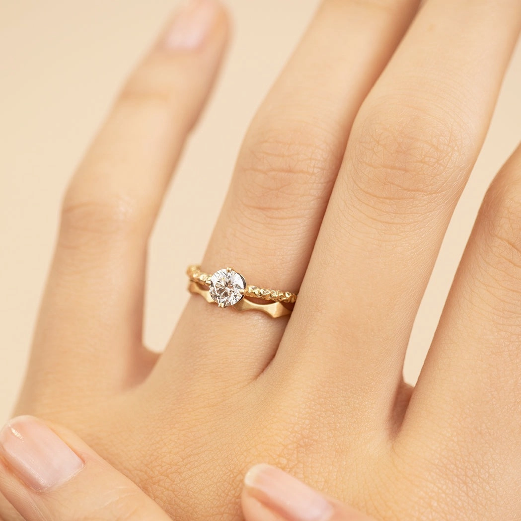 5mm White Diamond Homespun Solitaire Ring | R9006W