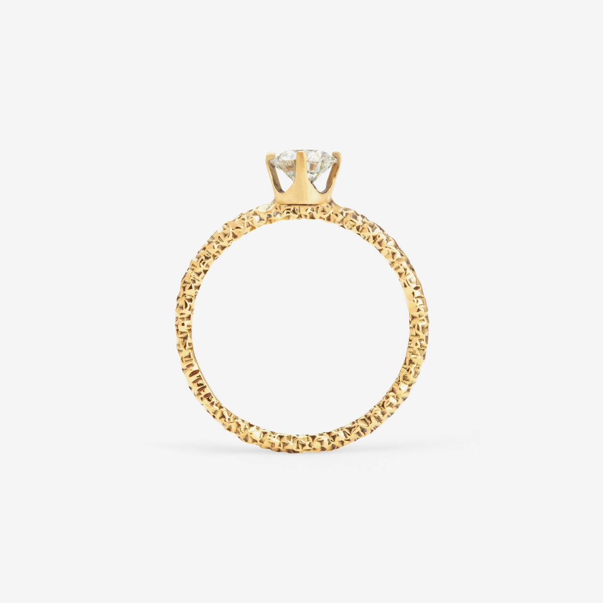 5mm White Diamond Homespun Solitaire Ring | R9006W
