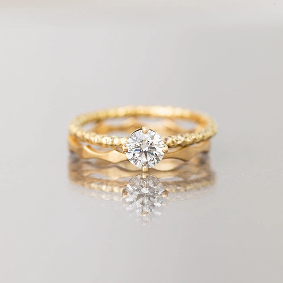 5mm White Diamond Homespun Solitaire Ring | R9006W