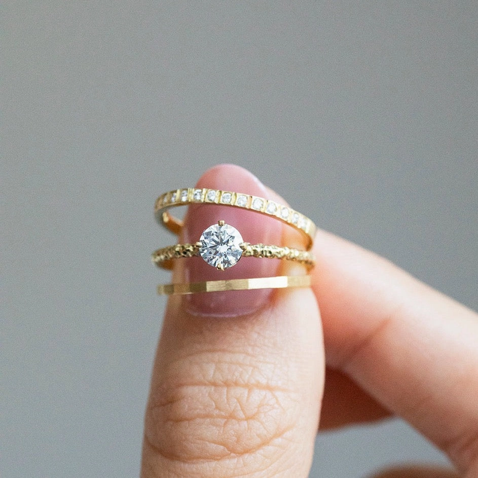 5mm White Diamond Homespun Solitaire Ring | R9006W