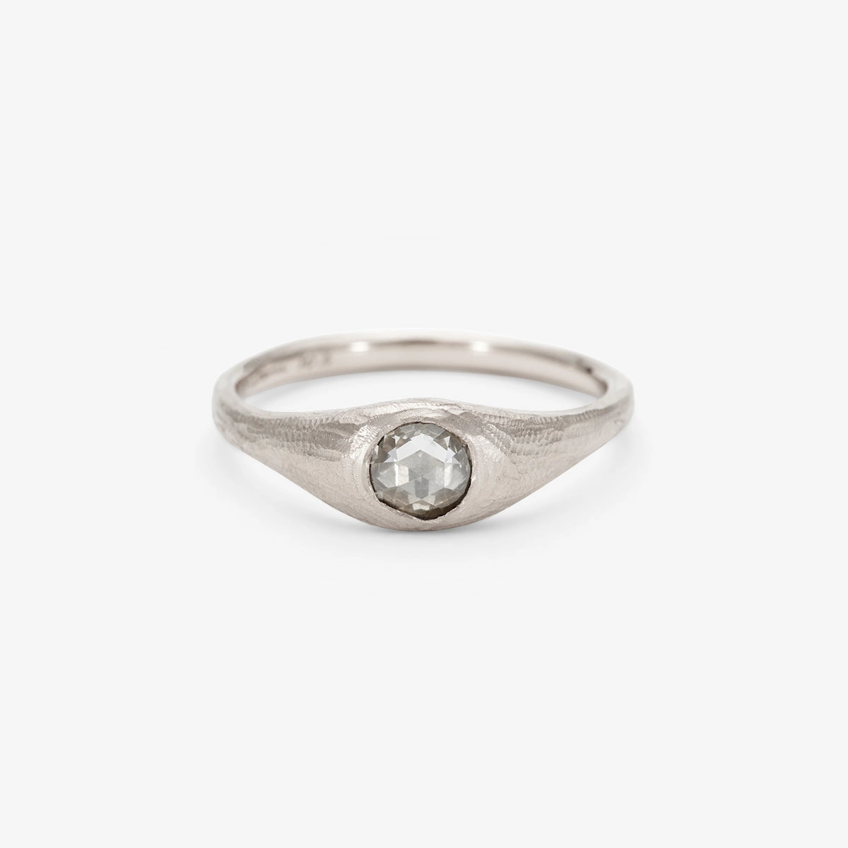 5mm White Diamond Rose Cut  Curva Ring | R9602W