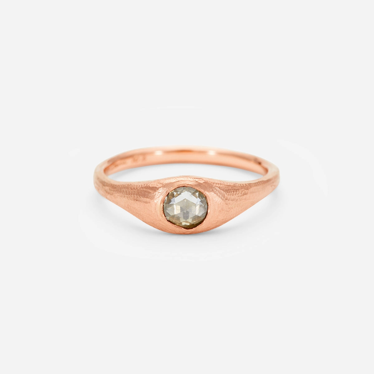 5mm White Diamond Rose Cut  Curva Ring | R9602W