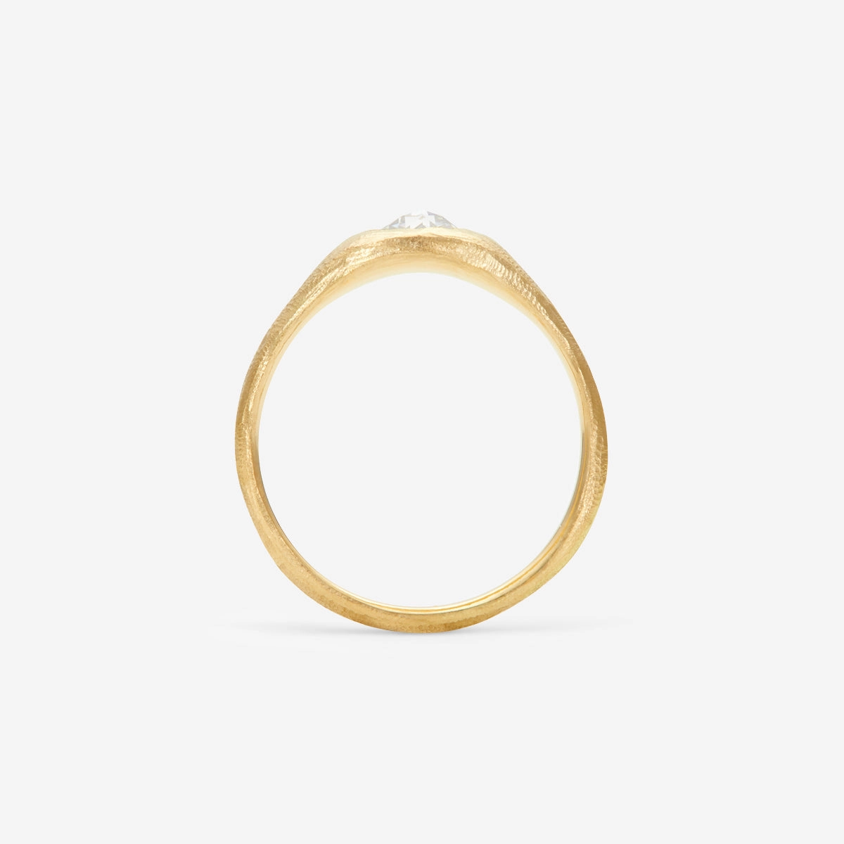 5mm White Diamond Rose Cut  Curva Ring | R9602W